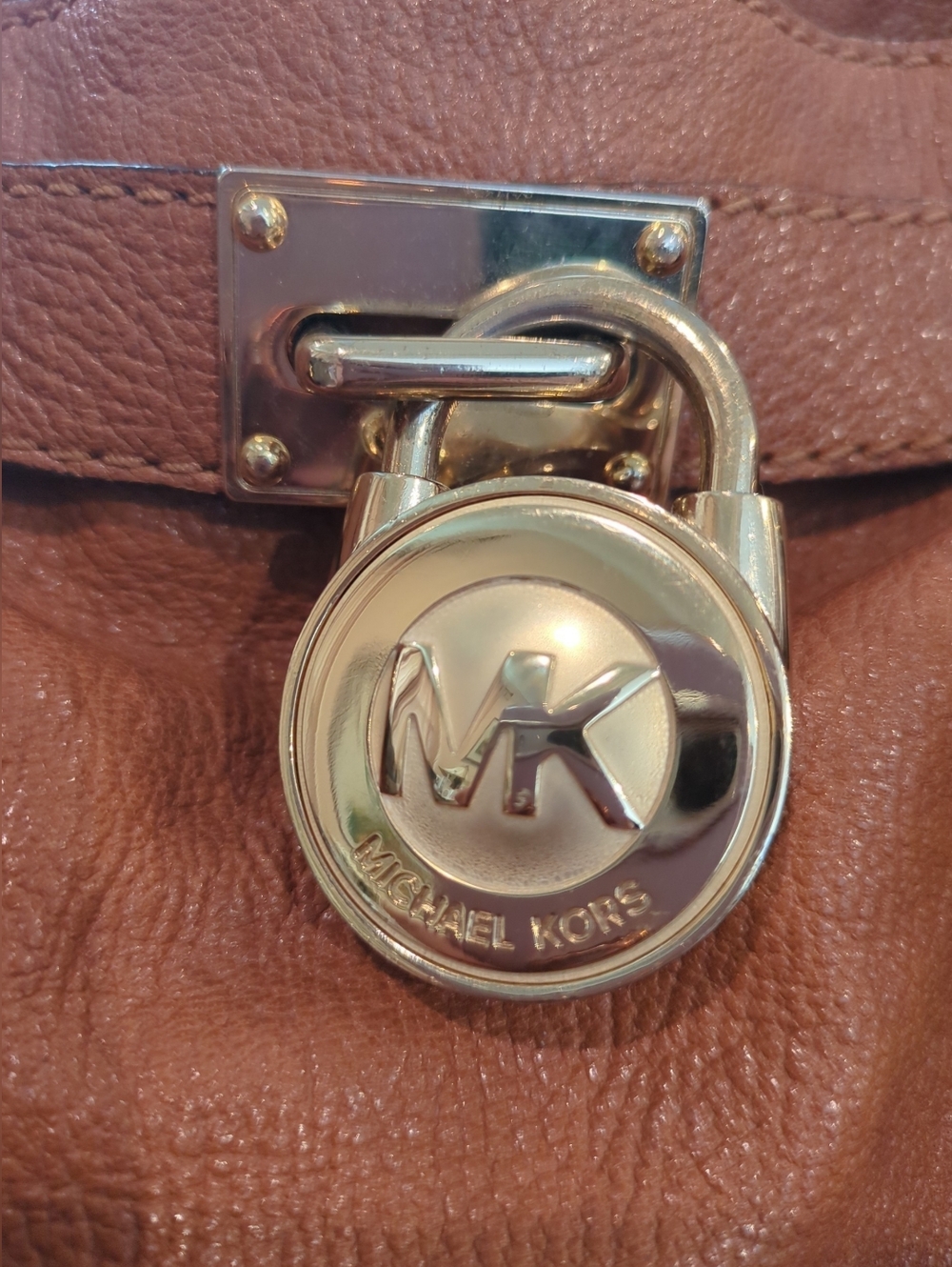 Michael Kors Large Cognac Brown Hamilton Large Satchel In EUC - Picture 2 of 7